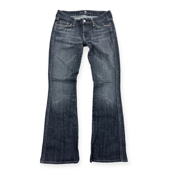 7 For All Mankind Denim - 7 For All Mankind Flared Jeans Bootcut Women's Size 28 Black Dark Wash USA Made